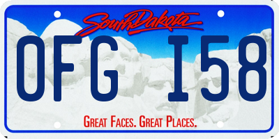 SD license plate 0FGI58