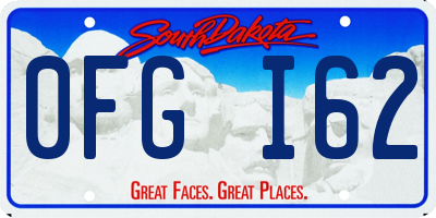 SD license plate 0FGI62