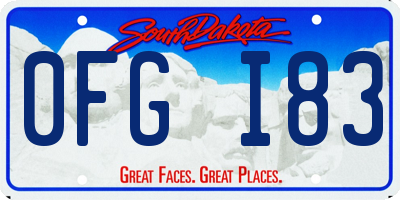 SD license plate 0FGI83