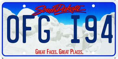 SD license plate 0FGI94