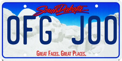 SD license plate 0FGJ00