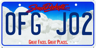 SD license plate 0FGJ02