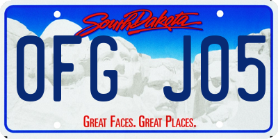 SD license plate 0FGJ05