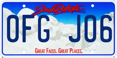 SD license plate 0FGJ06