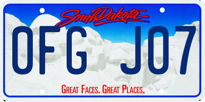 SD license plate 0FGJ07