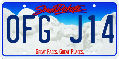 SD license plate 0FGJ14