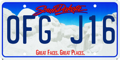 SD license plate 0FGJ16