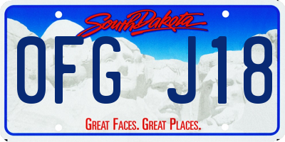 SD license plate 0FGJ18
