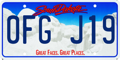 SD license plate 0FGJ19