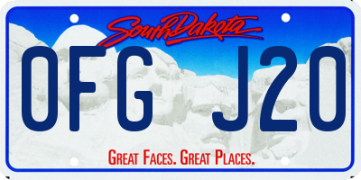 SD license plate 0FGJ20