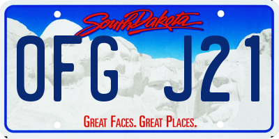 SD license plate 0FGJ21