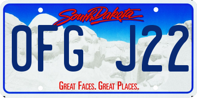 SD license plate 0FGJ22