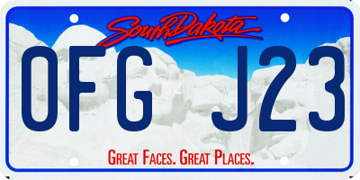 SD license plate 0FGJ23