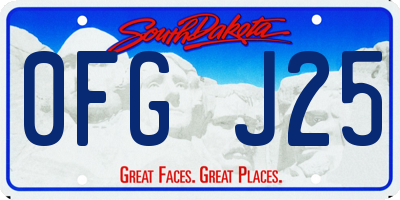 SD license plate 0FGJ25