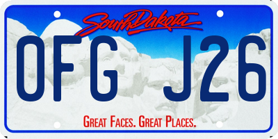 SD license plate 0FGJ26