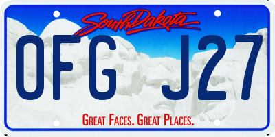 SD license plate 0FGJ27