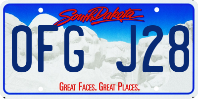 SD license plate 0FGJ28