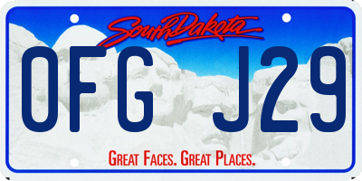 SD license plate 0FGJ29