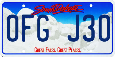 SD license plate 0FGJ30