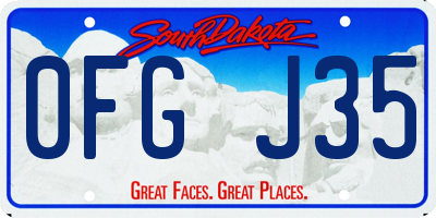 SD license plate 0FGJ35