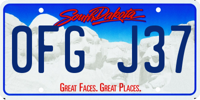 SD license plate 0FGJ37