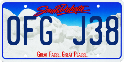 SD license plate 0FGJ38