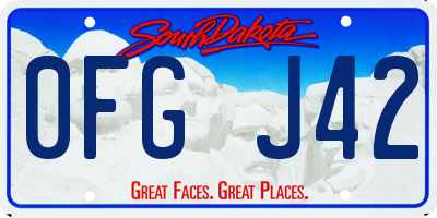 SD license plate 0FGJ42