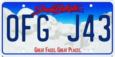 SD license plate 0FGJ43