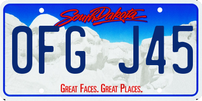 SD license plate 0FGJ45