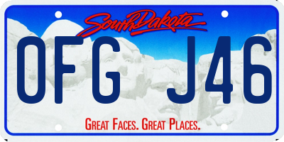 SD license plate 0FGJ46