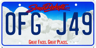SD license plate 0FGJ49