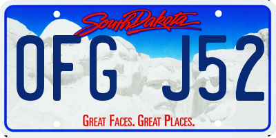 SD license plate 0FGJ52