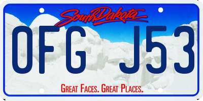 SD license plate 0FGJ53