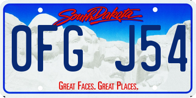 SD license plate 0FGJ54