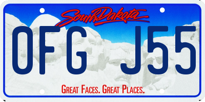 SD license plate 0FGJ55