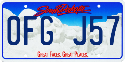SD license plate 0FGJ57