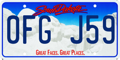 SD license plate 0FGJ59