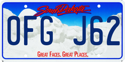 SD license plate 0FGJ62