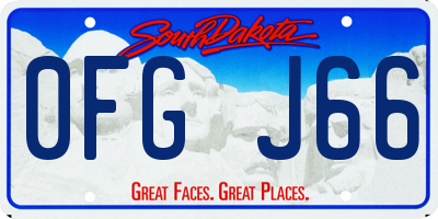 SD license plate 0FGJ66