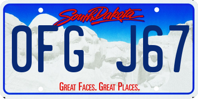 SD license plate 0FGJ67