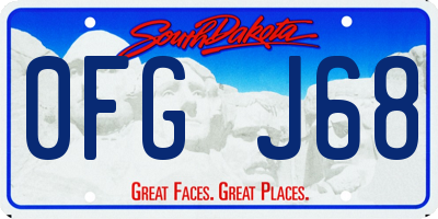 SD license plate 0FGJ68