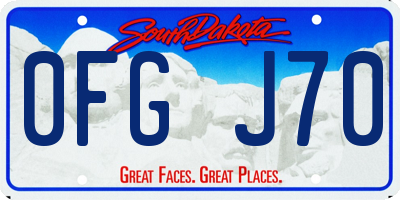 SD license plate 0FGJ70