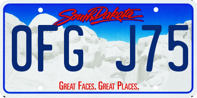 SD license plate 0FGJ75