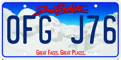 SD license plate 0FGJ76