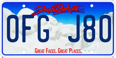 SD license plate 0FGJ80