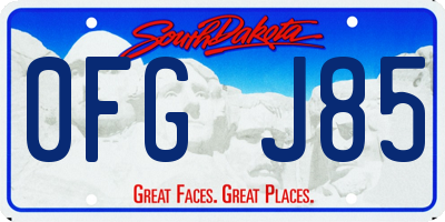 SD license plate 0FGJ85