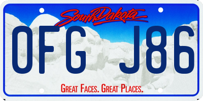 SD license plate 0FGJ86