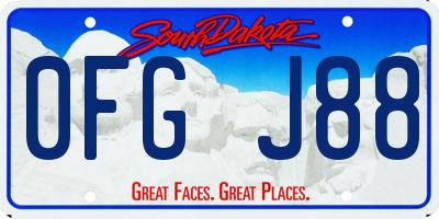 SD license plate 0FGJ88