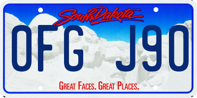 SD license plate 0FGJ90