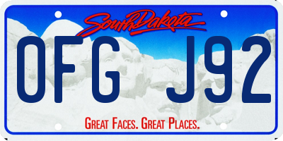 SD license plate 0FGJ92
